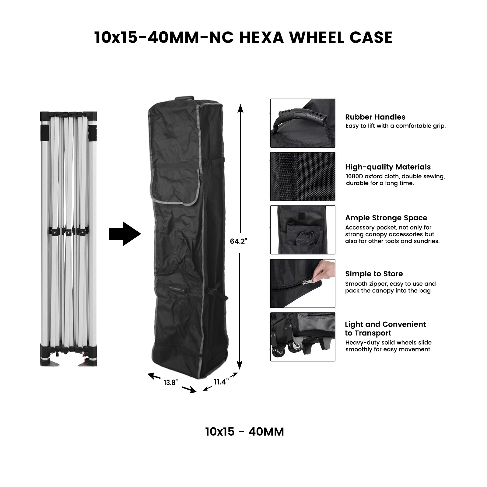 Premium 10x15 Tent Wheel Bag