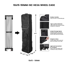 10' x 15' Tent Wheel Roller Case - 50MM Frame