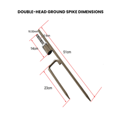 Double-Head Ground Spike - UniFit Pole Flag Accessories